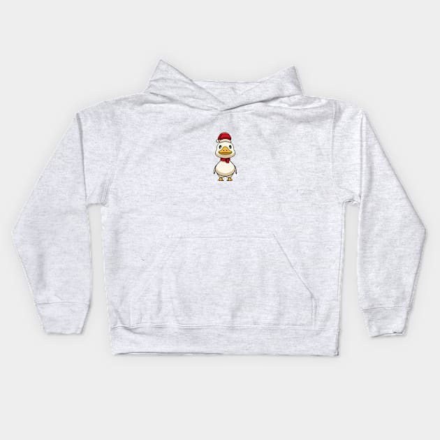 Cute Christmas Duck Kids Hoodie by Cubbone